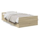  Sengeramme med skuffer sonoma eik 90x200 cm konstruert tre 8721102619908