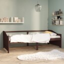 vidaXL Sengeramme 3 seter heltre furu 90x200 cm mørkebrun