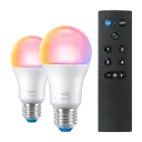 WIZ WI-FI BLE SMARTPÆRE 8.5W A60 RGB 2 STK + FJERNKONTROLL