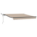 Automatisk Uttrekkbar Markise med LED Beige 350x250 cm  Markise Erstatningsstoff for 3.5x2.5 m Ramme Beige
