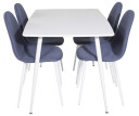 Venture Design Polar & Polar spisegruppe Hvit/blå 4 st stoler & bord 120 x 80 cm