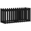 Høybed med gjerdedesign svart 150x50x70 cm heltre furu