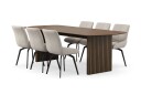 Bark Richeto Spisegruppe 240 cm med 6 Mora Snurrestoler   Røkt eik/Mørk beige