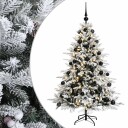 vidaXL Kunstig juletre med julekuler 120 cm 150 LED-lys Varmhvit
