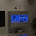vidaXL Vegghengt TV-benk med LED grå sonoma 78,5x30x60,5 cm 8721012256880