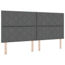  Box spring seng med madrass mørk grå 200x200 cm stoff