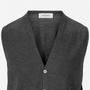 Sleeveless Cardigan Vest Dark Grey