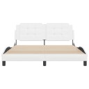  Sengeramme med hodegavl hvit 160x200 cm kunstlær 8721012346758