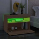 vidaXL TV-benk med LED-lys sonoma eik 60x35x40 cm