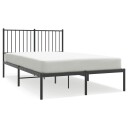 vidaXL Sengeramme i metall med sengegavl svart 120x200 cm