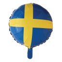Folieballong med Motiv av Svenske Flagget 46 cm
