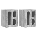  Nattbord 2 pcs Grå Sonoma 40 x 35 x 50 cm Konstruert tre