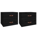 vidaXL Veggmonterte nattbord 2 stk svart 50x36x40 cm