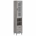 vidaXL Highboard grå sonoma 34,5x34x180 cm konstruert tre 8720845487416