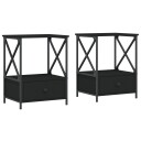 vidaXL Nattbord 2 stk svart 50x41x65 cm konstruert tre