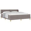  Box Spring Seng med Madrass i Taupe 180x200 cm Stoff