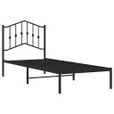 vidaXL Sengeramme i metall med hodegavl svart 90x200 cm 8721012210912