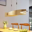 Lucande LED-hengelampe Marija, panel loddrett, gull