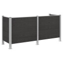 vidaXL Avfallsbingehekk Grå 237 x 85 x 115 cm Aluminium og WPC