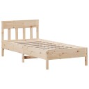 vidaXL Sengeramme med hodegavl 75x190 cm heltre furu 8721012428485