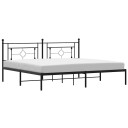 vidaXL Sengeramme i metall med sengegavl svart 193x203 cm 8721012248786