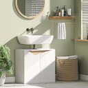 Baderomsskap til servant – hvitt myklukkende dører 60x35x57,9 cm