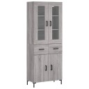 vidaXL Highboard grå sonoma 69,5x34x180 cm konstruert tre 8720845479572