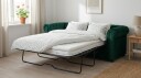 Chesterfield Lyx 3 seters framoverutslått sovesofa med HVILA overmadrass 140x200 cm memoryskum med vaskbart trekk   Grønn/Hvit