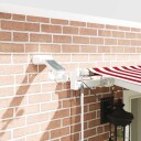  Automatisk Uttrekkbar Markise Med LED Rød Og Hvit Stripe 600x300 cm