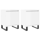 vidaXL Nattbord 2 stk høyglans hvit 40x30x50 cm konstruert tre