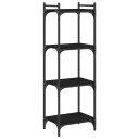  Bokhylle 4 etasjer svart 40x30x120 cm konstruert tre 8721012194144