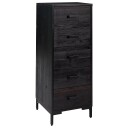vidaXL Kommode svart 42x35x110 cm heltre furu