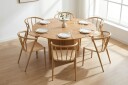 Edda spisegruppe rundt 150 cm eik med 6 Winston spisestoler   Eik