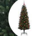 vidaXL Kunstig juletre med kuler 150 cm 150 LED-lys Varmhvit PE og PVC