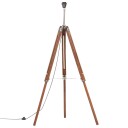 Gulvlampe med stativ honningbrun heltre teak 141 cm - hvit