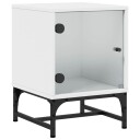  Nattbord med glassdører hvit 35x37x50 cm 8721012214682