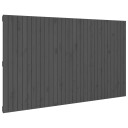 vidaXL Veggmontert sengegavl grå 204x3x110 cm heltre furu