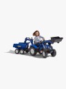 Falk New Holland Pedaltraktor Med Tilhenger, Blå