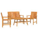 4 delers Hage Lounge Sett Massivt Tre Akasietre