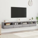 vidaXL Vegghengte TV-benker 2stk grå sonoma 100x30x30cm konstruert tre 8721012254770