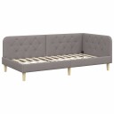  Hjørnesengramme med hodegjerde Gråbrun 90 x 190 cm stoff