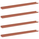  Vegghylle med hylle 4 pcs Rød 100 x 9 x 3 cm Konstruert tre