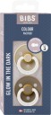 BIBS Colour Smokk 2-Pack Lateks Str 3 Rund Vanilla GLOW/Dark Oak GLOW