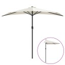 vidaXL Balkongparasoll med aluminiumsstang 270x135 cm halv
