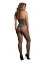 green Fishnet and Lace Bodystocking - One Size
