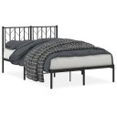 vidaXL Sengeramme i metall med sengegavl svart 120x200 cm 8721012249684
