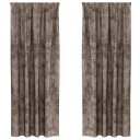  Gardin med gardiner 2 pcs Cappuccino 225 x 140 cm Fløyel