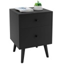 Nattbord med 2 skuffer sidebord med heltre ben 45 x 39,5 x 62 cm eik