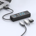 ORICO Hub Adapter USB to 2x USB 3.0 + USB-C 5 Gbps 0.15m (Black) USB-hub - USB 3.0 - 3 porter - Svart