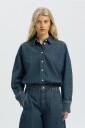 Selected Women   Denimskjorte Slwbella Batsleeve Denim Shirt   Blå